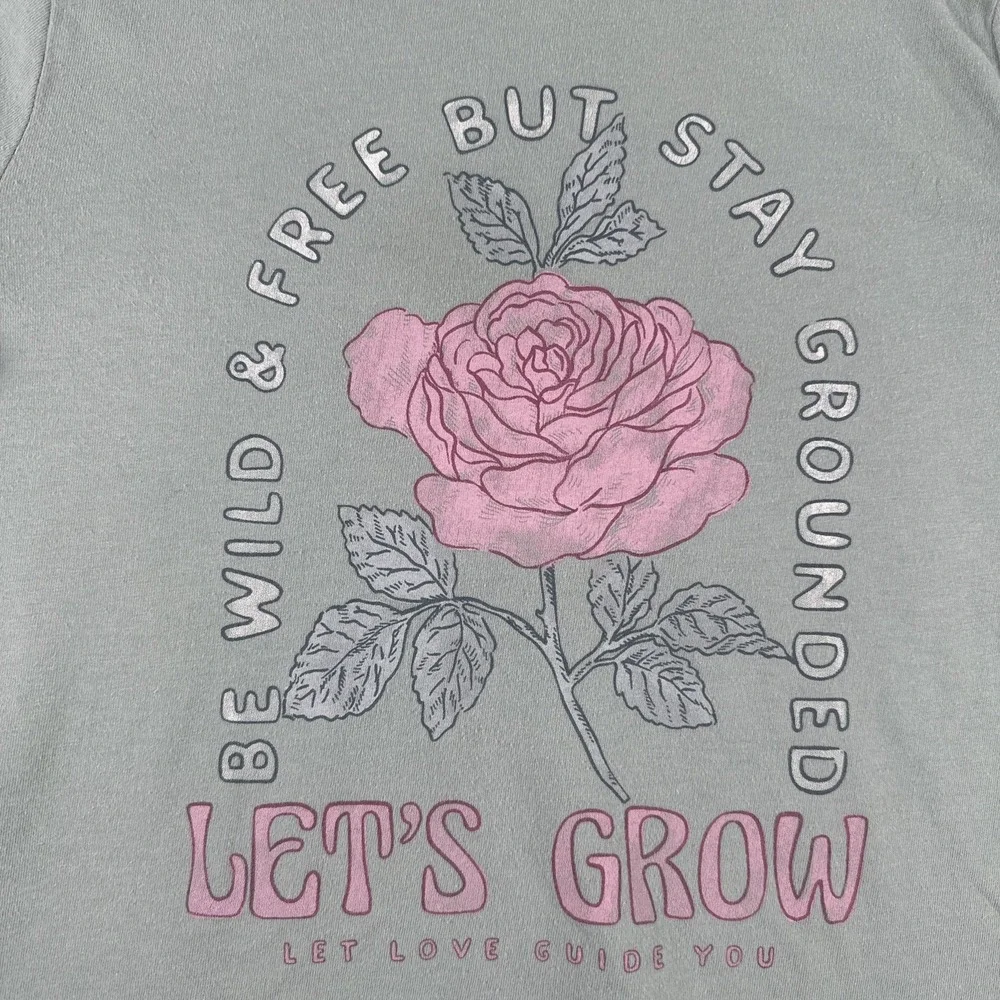 Oshkosh Large 10-12 Long Sleeve T Shirt Top Girls Wild & Free But Stay‎ Grounded